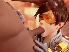 Tracer paying a bet with blowjob cum cock black cumshot sucking