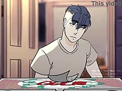 gay dudes get it on while sharing pizza