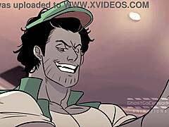 gay dudes get it on while sharing pizza