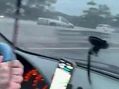One on one gay blowjob action in a car