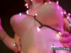 Oily holiday fuck with big dick and huge tits.