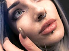 ASMR Oil and Cream Massage on Tattooed Teen Cosplay Body