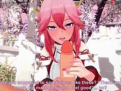 Wow, Yae Miko Sucking POV in Genshin Impact Fantasy! Full FantasyKing3 Clip!