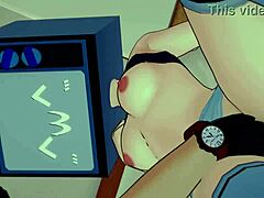 tv woman enjoys hot exercises in her sports clothes with 3d cartoon toilet fun 😏