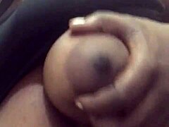 Morning treat with big ebony tits for fans