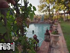 Stunning Brunette Karla Kush Rides a Thick Dick in Pov Inside Her Outdoors Pool - Mofos