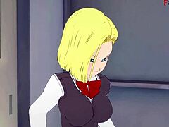 android 18 and videl in steamy lesbian action