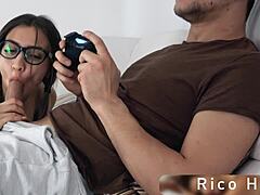 Sloppy Blowjob Scene with Girlfriend and Big Dick