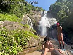 Amateur video fucking pretinha 18 at waterfall outdoor!