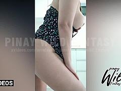 Horny Filipina teen exposes big tits in scandal!