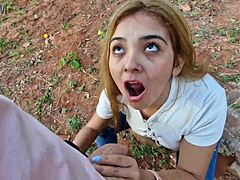 My latina neighbor sucks me off on my land with deepthroat skills in homemade clip