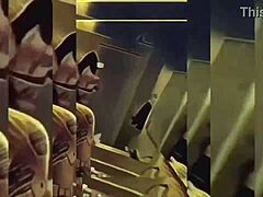 Hot Shemale Teasing with Slow Bathroom Striptease Scene