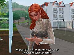 this innocent redhead fucks bbc on the street in sims 4 animation