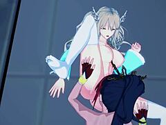 Intense lesbian futanari sex