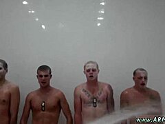 Watch these army guys haze and fuck in the showers?