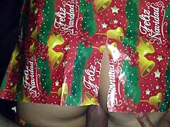 Naughty Stepsister Packs Tight Ass for Christmas Cumshot