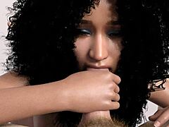 nick gives a blowjob to that big black dick