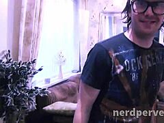 Valentina Bianco is a nerdy amateur who gets covered in cum after a hot blowjob session