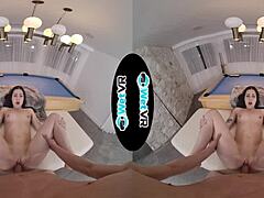 April Valentino’s wet VR porn game on the pool table is a sexier than a hot desk worker