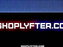 Nikki Peach Rides Police Officer's Cock Hard in Shop!