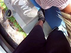 Naughty neighbor allows me to fuck her and record our outdoor sex session