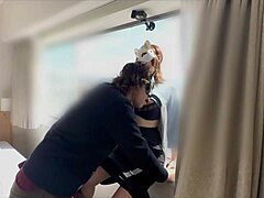 不倫お泊まりで丸見えのガラスでセックスがスリリングすぎる