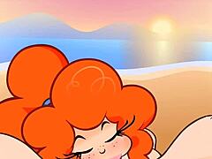 peachypop34 fucking dick at sunset beach with big tits