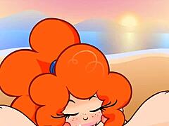 peachypop34 fucking dick at sunset beach with big tits