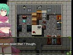 Wanking with cute girls in a hentai game