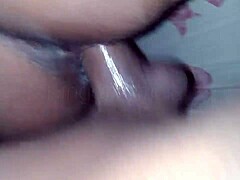 Big black cock cums in horny teen's pussy in HD