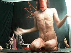 Gay anal scene with a shameless slut