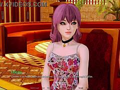 Exploring the harem hotel in this anime game episode.