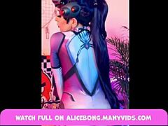 Widowmaker Cosplay Overwatch Alicebong Plays with Anal Toys