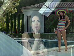 Sultry Angelica Heart teases clit with heel! 😍