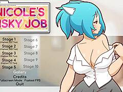 Camgirl masturbates looking at exposed tits in hentai 😍