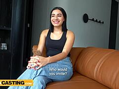 latina casting: 18yo jizzed in interview