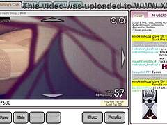 Camgirl masturbates looking at exposed tits in hentai 😍