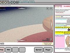 Camgirl masturbates looking at exposed tits in hentai 😍