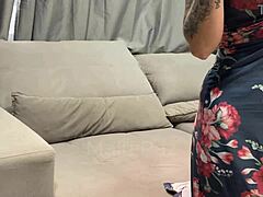 redhead caught giving blowjob to interviewer