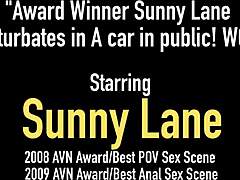 Sunny Lane's solo car pleasure in public