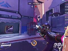 vtuber lewdneko plays overwatch gets spanked 😏