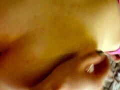 Feeling intense pleasure cumming on brunette teen