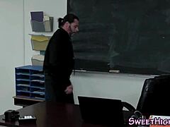 teen cummed on by teacher in uniform