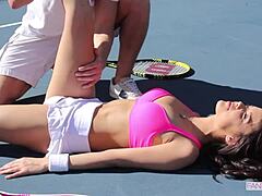 my tennis coach wasnt ready when i showed him my smooth pussy and gave him a blowjob