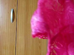 In this bondage scene, the girl is bound with panties on her cock, leading to a cumshot