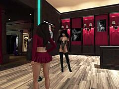 Strip Club Babe Seduces with Shaved Pussy Licking