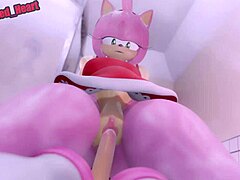 Amy subtly rides futa rouge in deepthroat blowjob and cowgirl creampie action