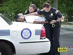 Milf Cops Take Turns Drilling Suspect and Sucking Their Titties