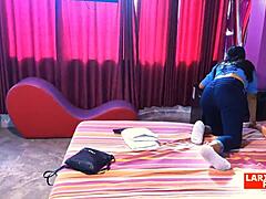 Room casting with young Regina from Tacna getting sensual massages