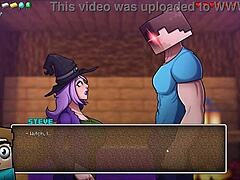 Hornycraft Parody Hentai Game Witch Tests Potion To Grow Giant Cock